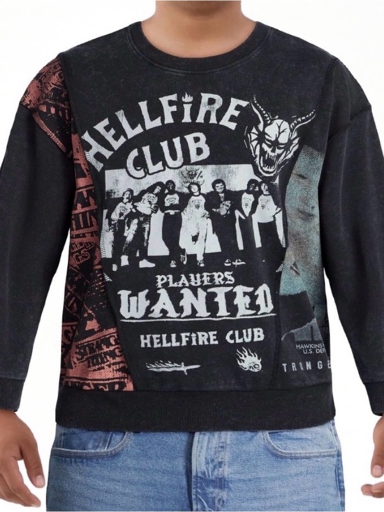 Stranger Things Other - NWT 3XL stranger things men’s sweatshirt hellfire club stretchy